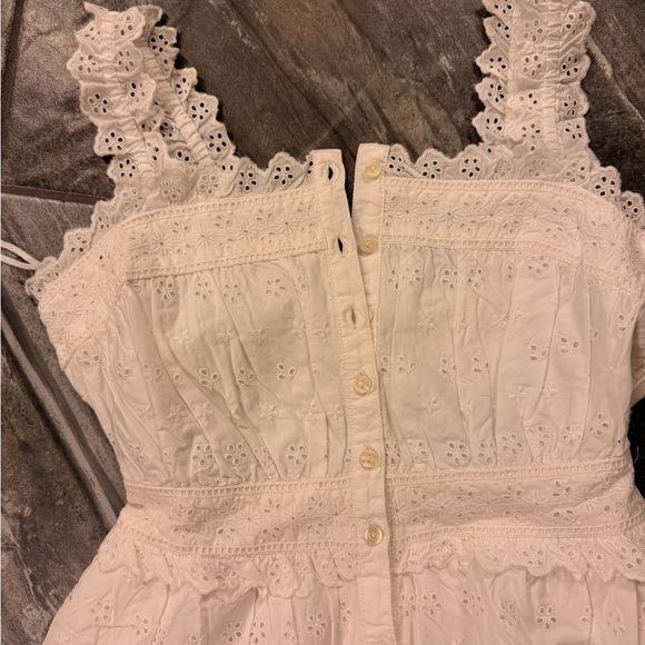 Gap x Doen White Eyelet Button-Front Summer Dress - Picture 6 of 8